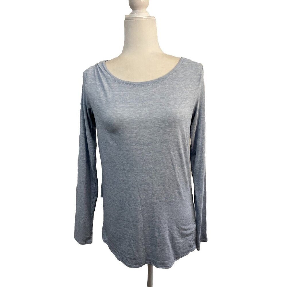 Athleta Long Sleeve Shirt Twisted Back Size Small Blue